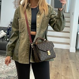 Zara Faux Leather Khaki Jacket